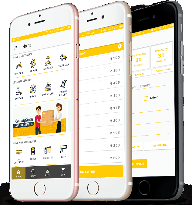 City Workshop mobile app is available on Android and iOS platform with all service features like on-demand and scheduled service booking, rate chart, online shopping, city specific services for Kochi, Thiruvananthapuram, Thrissur, Bangalore, Kozhikode, Chennai, Mumbai and Delhi.